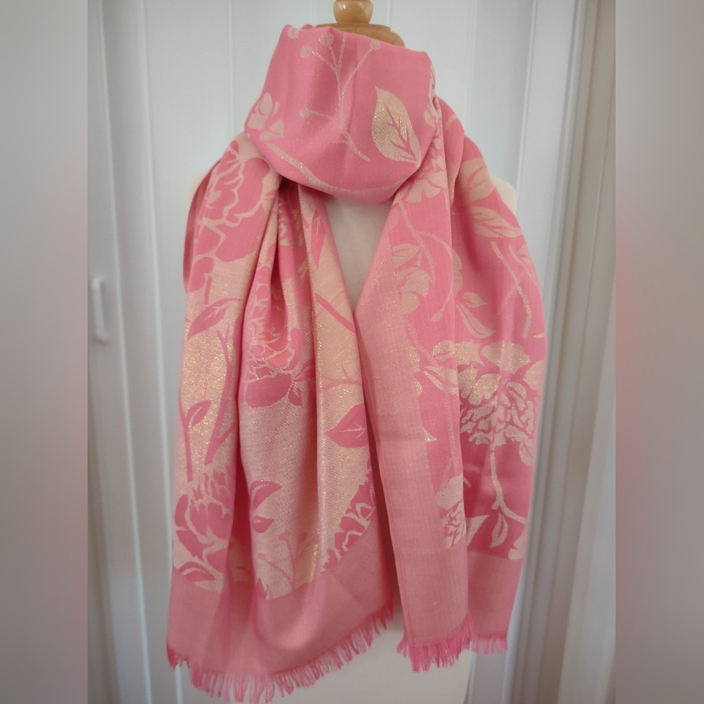 Pashmina Reversible Brocade Shawl Wrap Scarf
